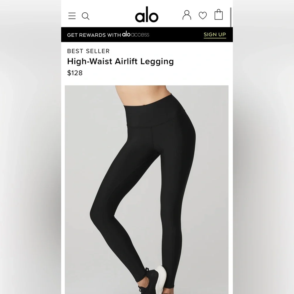 NWOT Alo Yoga High Waisted Airlift Leggings Black Color Size XXS